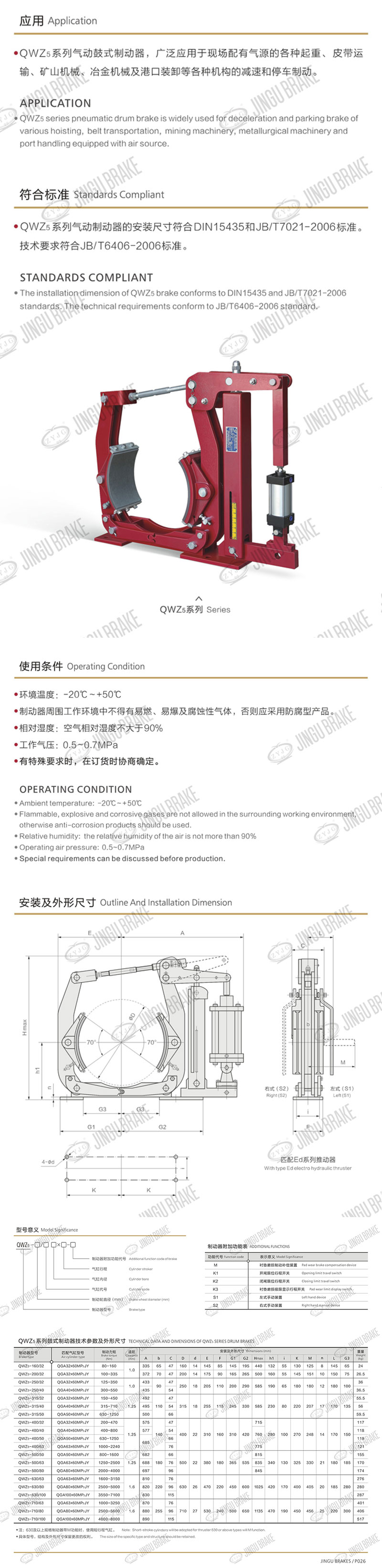 QWZ5系列氣動(dòng)鼓式制動(dòng)器